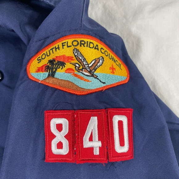 Boys Scouts Of America Youth Blue Short Sleeve Button Up Shirt M - Picture 8 of 10